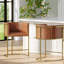 Tabouret de bar 31 po Tabouret de bar en cuir de polyuréthane brun clair