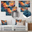 Orange et bleu abstrait «Rolling Tides» - art mural en métal Vagues-851135409