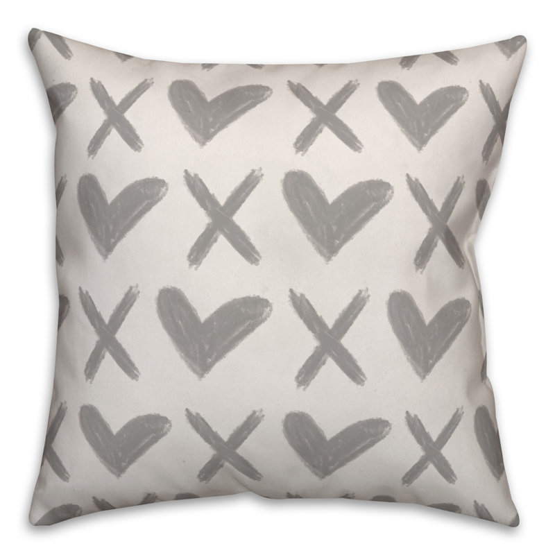XO Throw Pillow, 16"H x 16"W