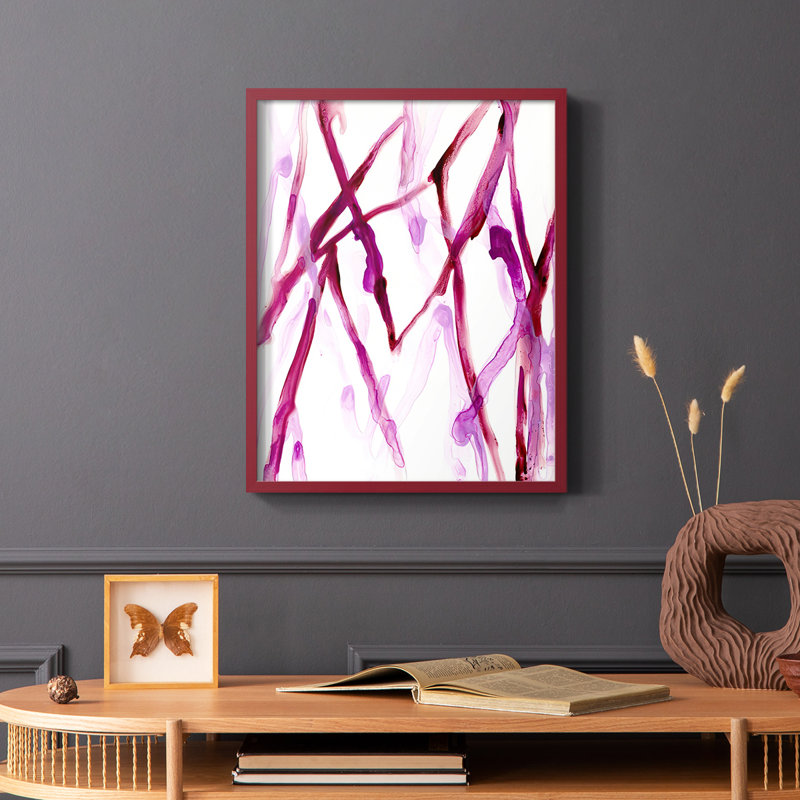 Runnel XV Framed Print - Solid Wood, Red, 10" H x 8" W