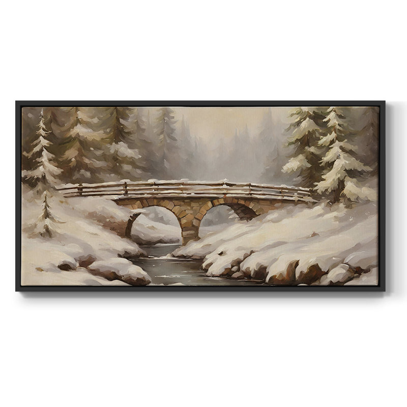 «Landscape Series» -CCVIV- Toile tendue avec châssis tendue, prête à être accrochée, H 17 po x l 33 po, Noir