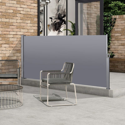 Pare-étincelles de qualité avec auvent rétractable gris foncé 118,1 "x 63,86"