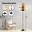 Lampe sur pied moderne avec télécommande à DEL à intensité variable, abat-jour réglable, fleurs sauvages colorées pour le salon, la chambre et le bureau