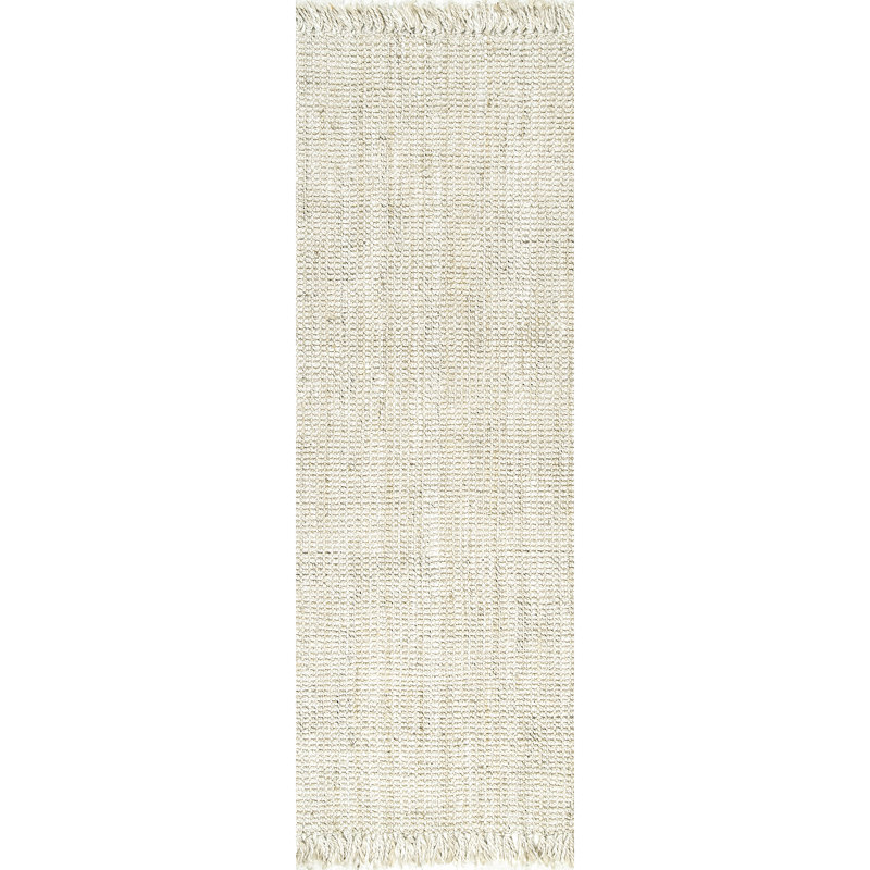 Karmine Jute Runner Rug for Dining Room Living Room Entryway Hallway Kitchen, Off White, Runner 2'6" x 10'