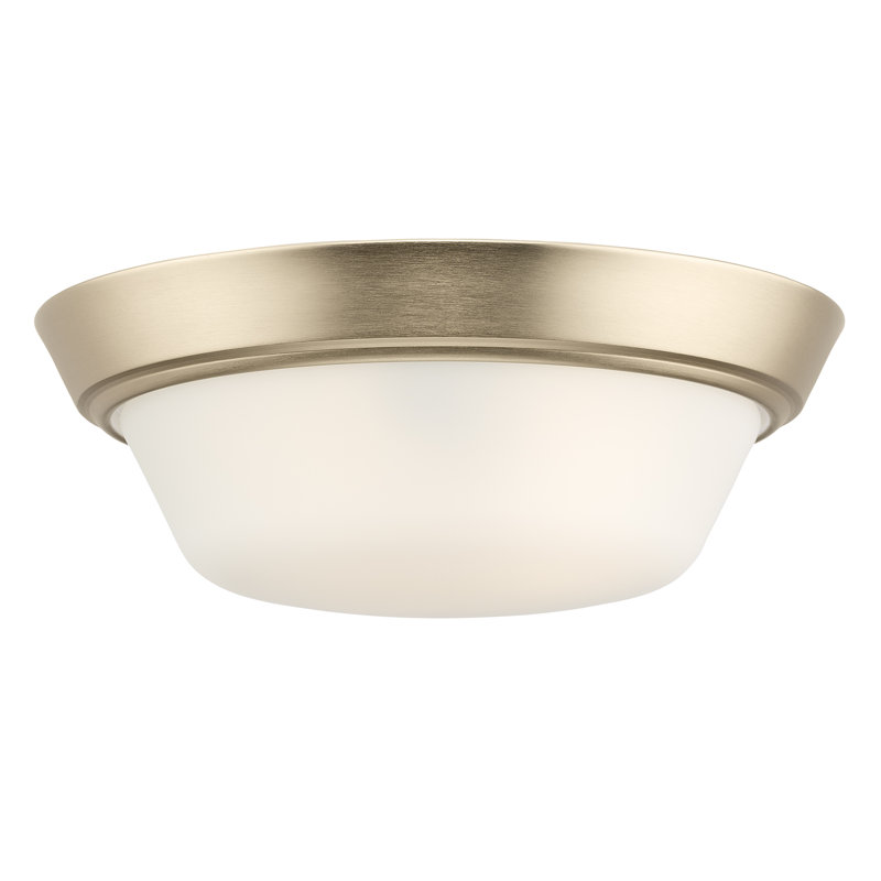 Edessa Flush Mount with Satin Etched Glass, 2 Lights, 4.25" H x 12" W x 12" D, Bronze