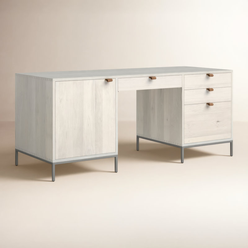Trey Solid Wood Executive Desk, Dove Poplar