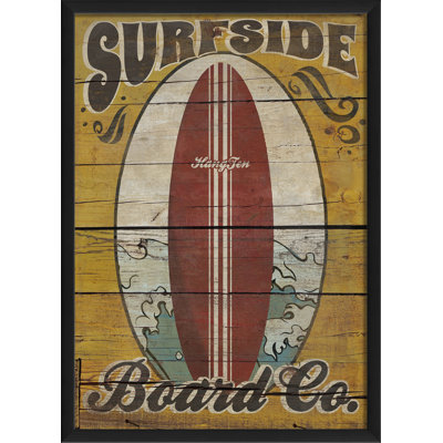 Publicité rétro encadrée à la carte surfside