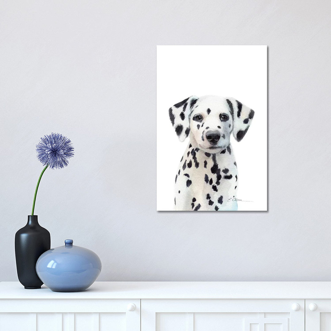 Dalmatian Puppy by Watercolor Luv - Wrapped Canvas Painting