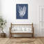 «Seaweed 1 White on Indigo Blue» par Fab Funky Wood, reproduction d'art encadrée-917451247