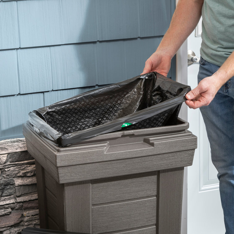 Step2 Lakewood Dark Cedar Outdoor Patio and Exterior Garbage Can