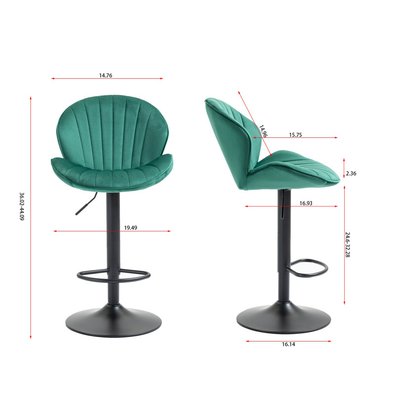 Bar Stools Set Of 2 - Adjustable Barstools With Back And Footrest, Counter Height Bar Chairs For Kitchen