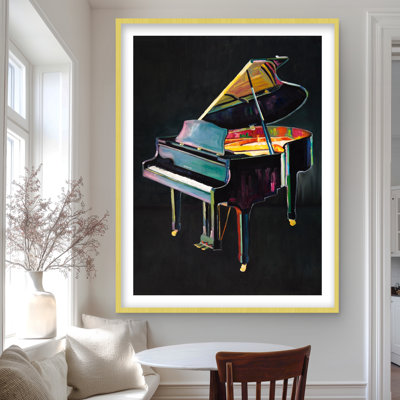 «Realistic Piano - Musical», reproduction encadrée avec passe-partout gris