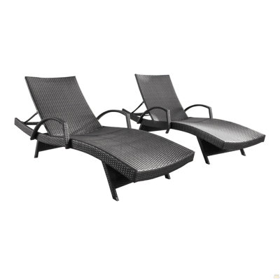 Chaise longue en osier avec accoudoirs Pe