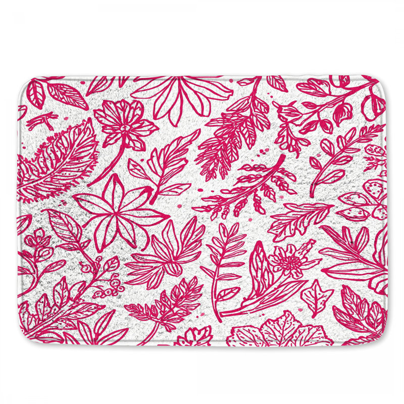 Tapis de bain rose Botanical Illustration, L 34 po x L 21 po