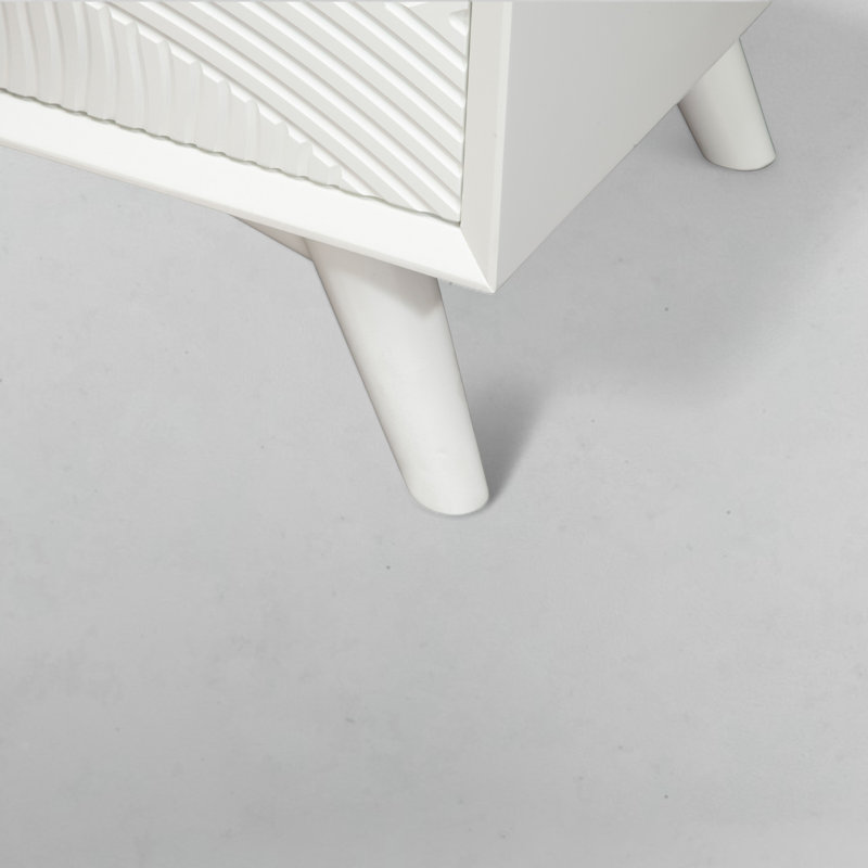 Elegant Beeston White 2 Drawer Nightstand – Solid Mahogany with Felt-Lined Drawers & Smooth Glides