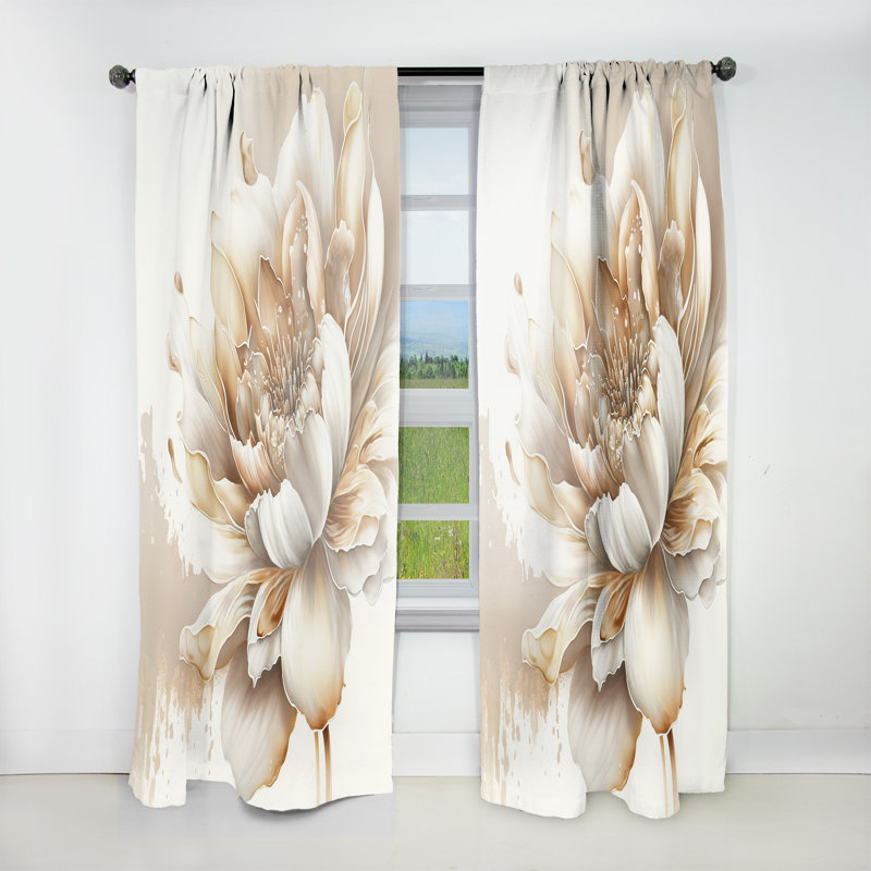 Joliette - Floral Velvet Curtain - 1 Panel, 52" W x 63" L