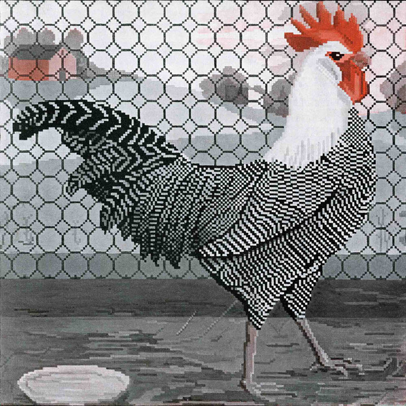 Journal Rooster 2 - Wrapped Canvas Print, 81cm H x 81cm W