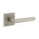 Viaggio Quadrato Linen Rosette Single Dummy With Moderno Lever In Satin Nickel