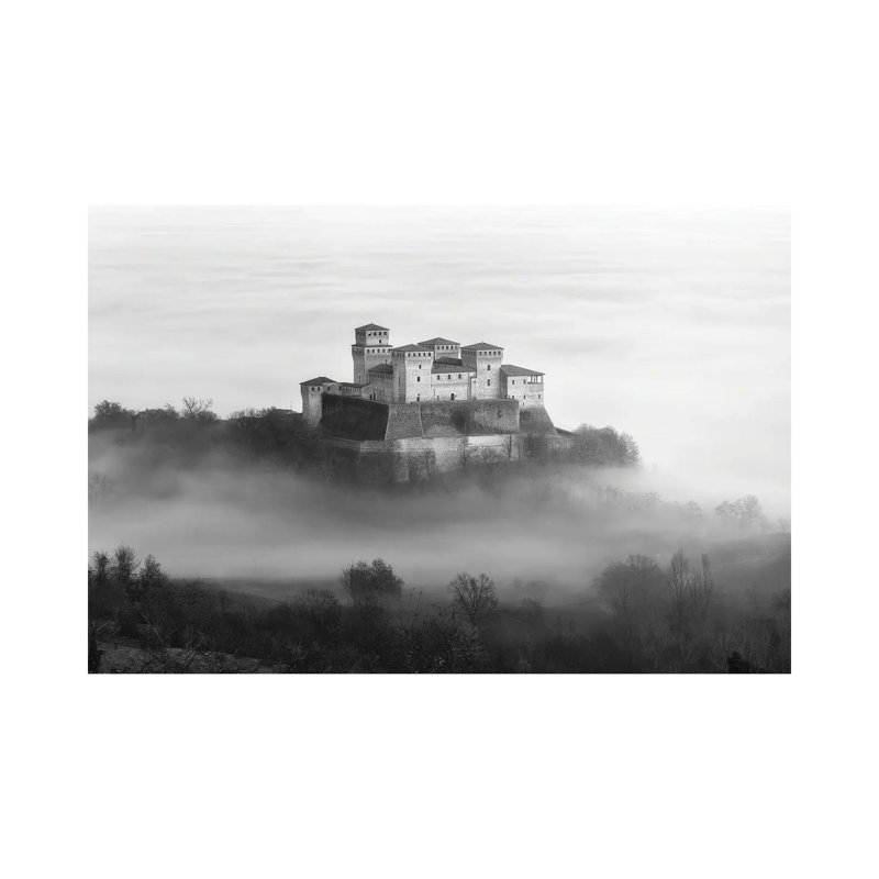Castle Over The Fog by Elena Mordacci - Wrapped Canvas Print