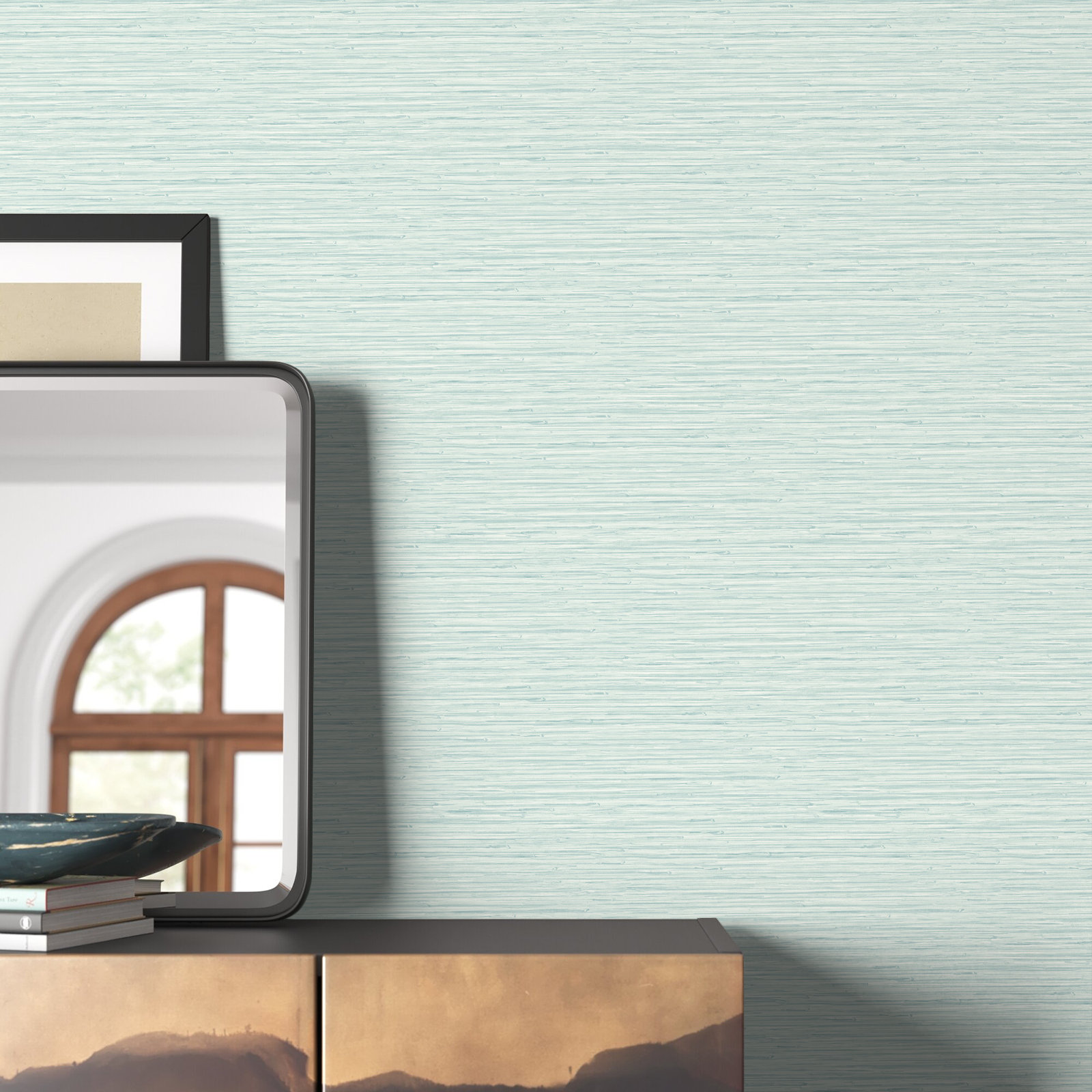 Harwell Unpasted Vinyl Wallpaper Roll, Aqua