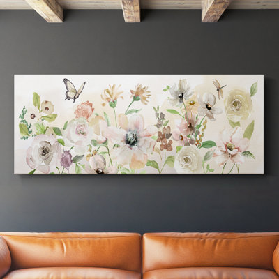Paris jardin rosé - toile tendue avec châssis - prête à être accrochée