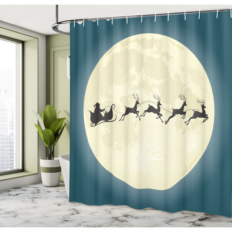 Shower Curtain with Hooks Included, 70" H x 69" W