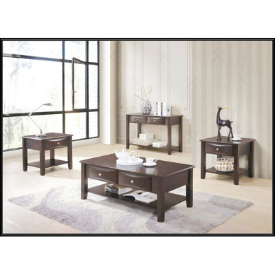 Table basse à deux tiroirs en brun