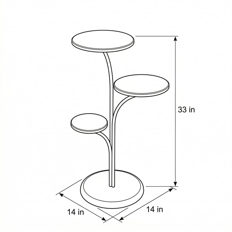Aurelius 3-Tier Solid Wood Pedestal End Table