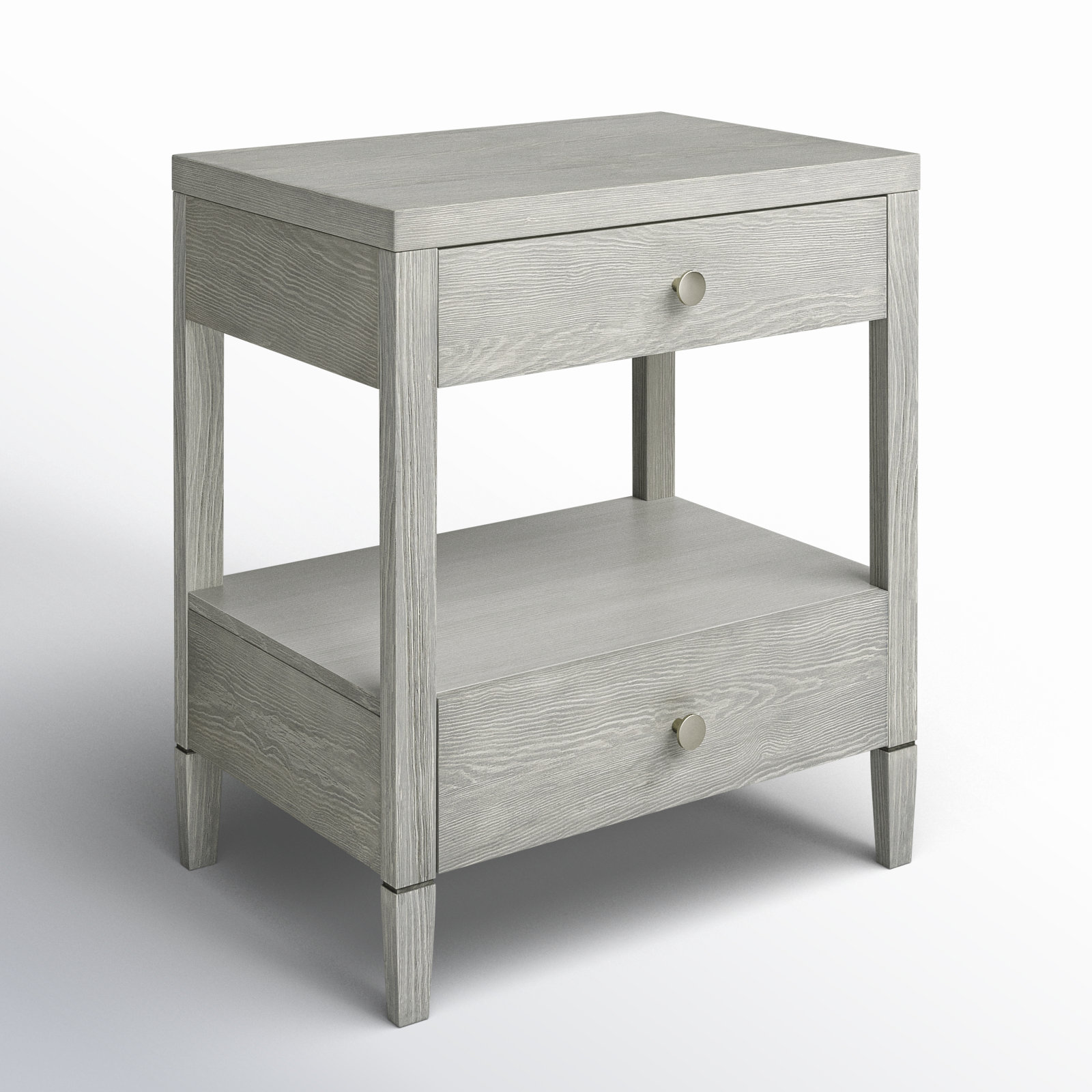 Oak 2-Drawer Nightstand