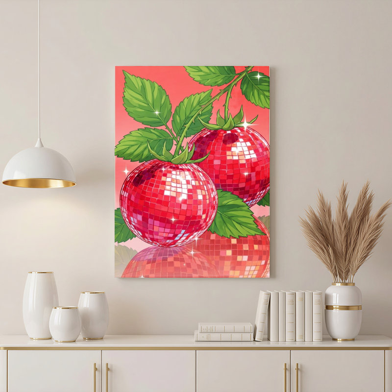 «Disco Cherry», ensemble de 1 reproduction d'art sur toile tendue sur toile, H 18 po x l 12 po