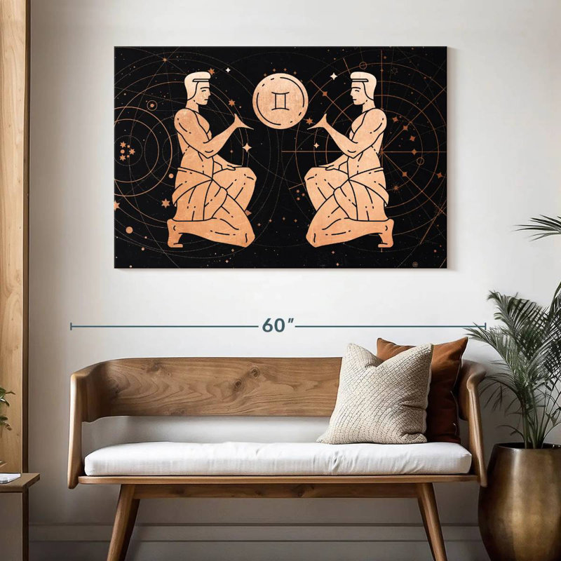 Signe du zodiaque Adella Gemini, H 32 po x l 48 po