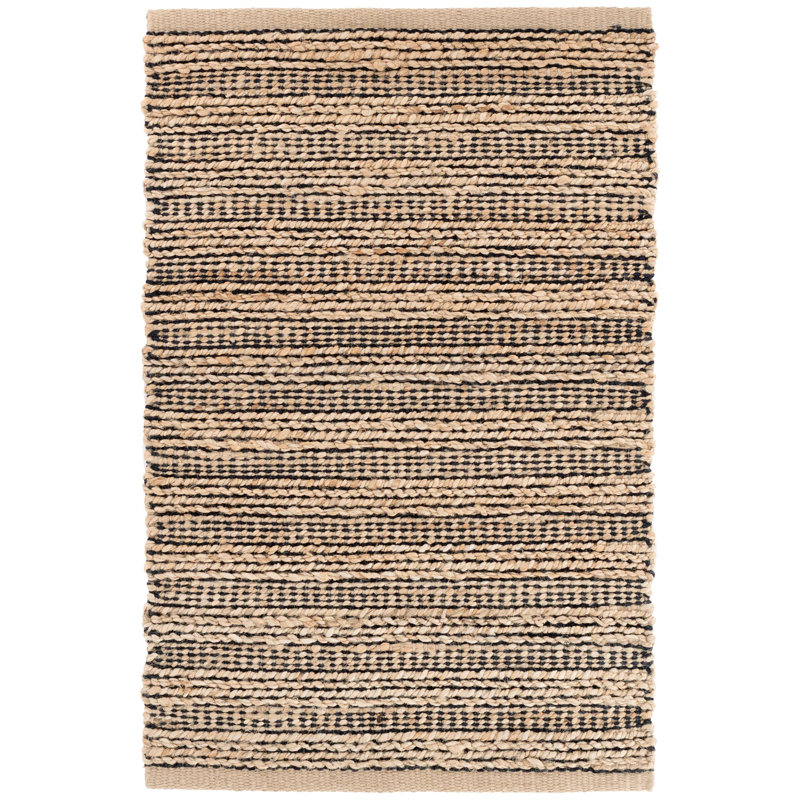 Simba Handwoven Jute Rug, Rectangle 2' x 3', Black