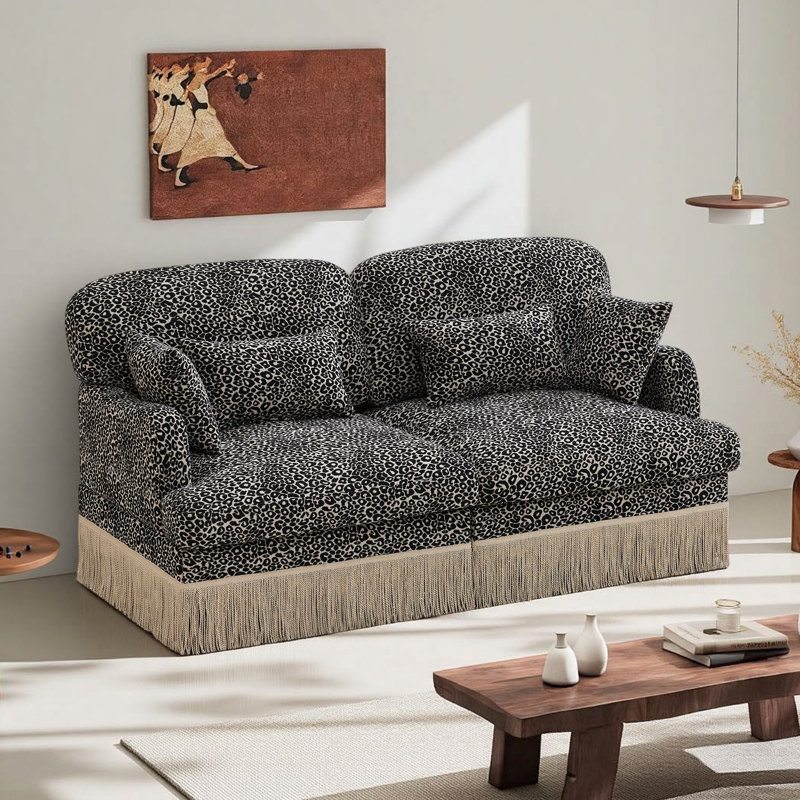 Canapé en chenille 69,2 po, Noir