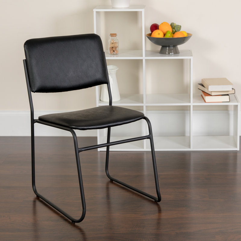 Chaise empilable à haute densité Nickl, Noir, Vinyle noir