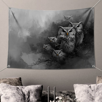 Group Of Owls Wall Tapestry - Owls Wall Decor