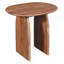 Table de bout ovale en bois d'acacia massif, table d'appoint à double piédestal