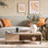 Table basse moderne avec rangement gris