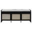 Banc de rangement pour hall d'entrée 48 po avec rangement dissimulé et tiroirs en rotin-195085708