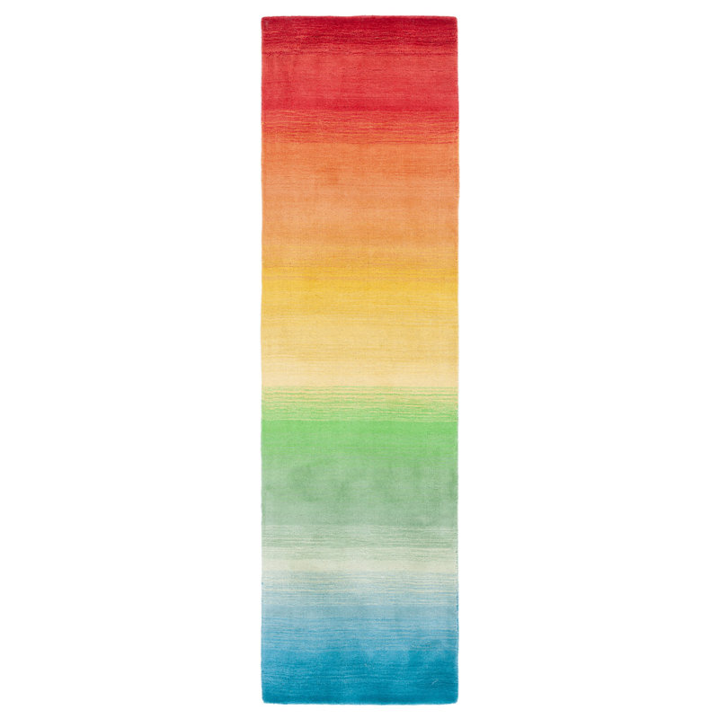 Manhattan Hand Loomed Wool And Cotton With Latex Abstract Rug, Runner 2'3" x 8'