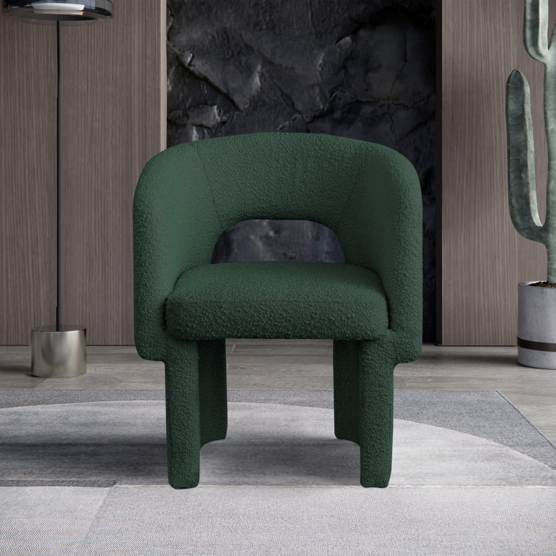 Chaise Ixchel, Tissu bouclé vert