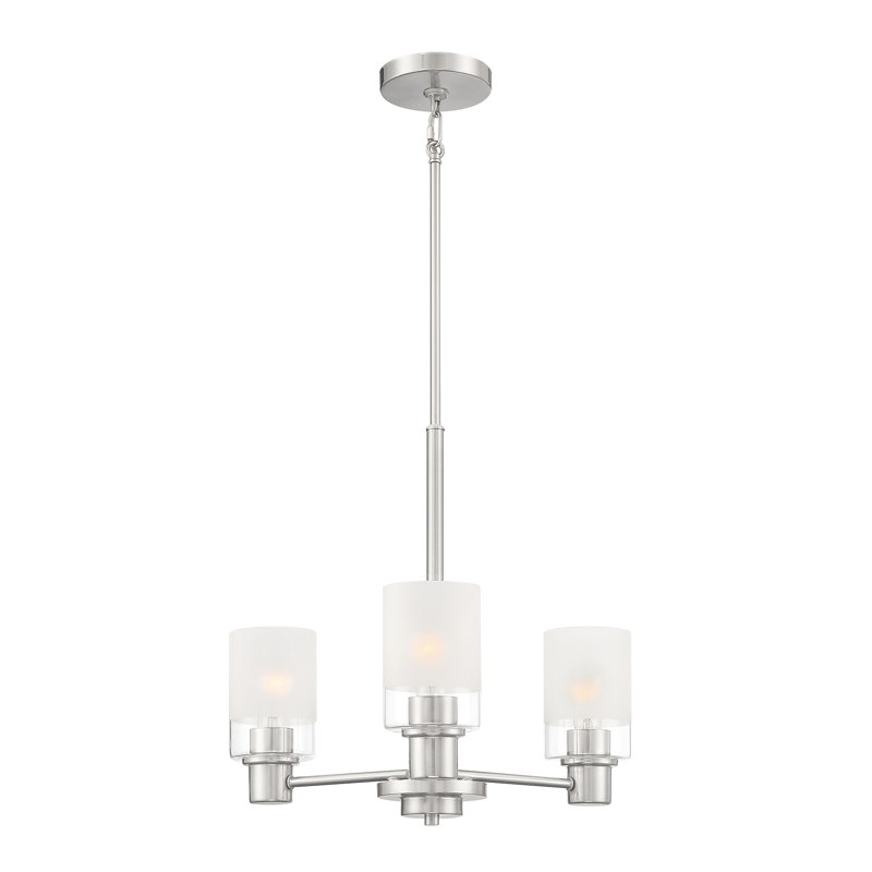 Charvic Light Sputnik Cylinder Chandelier, Brushed Nickel, 3 Lights