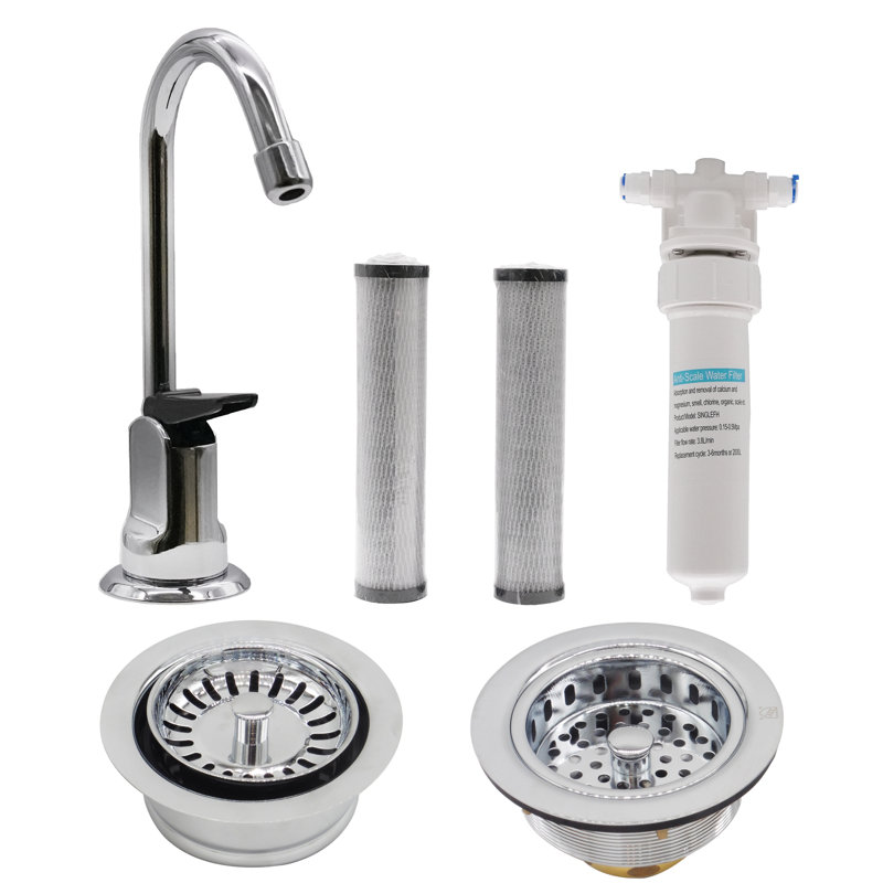 Robinet de cuisine avec distributeur de savon Westbrass, Chrome poli