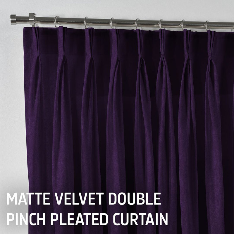Room Darkening Single Curtain Panel, 190cm Width x 265cm Drop, Violet