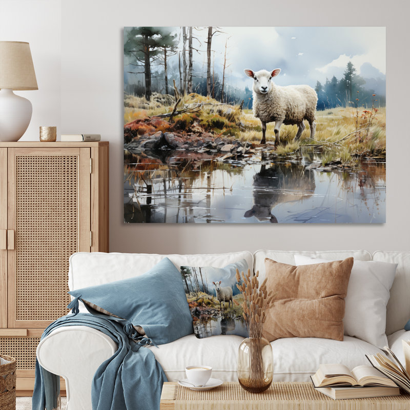 " Sheep Reflection ", Wrapped Canvas, 30" H x 40" W x 1.5" D