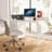 47.3"Office Desk With Power Outlet,3 Drawers,Side Pocket, Study Desk Easy To Assemble,Frame Stability Reversible For Home Desk, Company Computer Desk, Game Table,Vanity Table