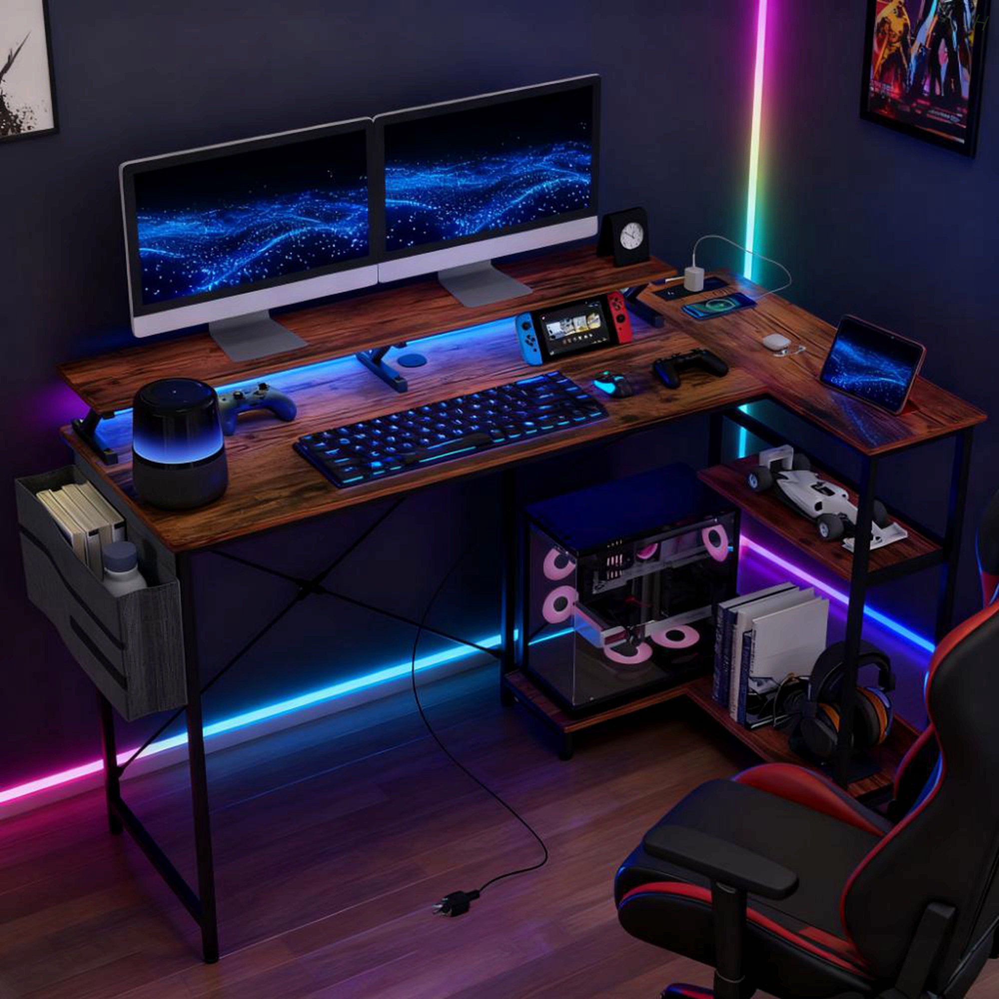 Computer Inversion Desk Trent Austin Design Computer Desk With Reversible L Shaped, Corner Desk ...
