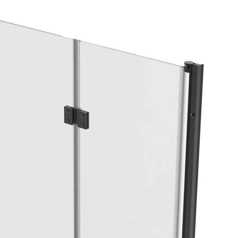 Porte de douche pliable sans cadre 86 cm (L) x 183 cm (H), alliage d'aluminium, verre trempé 6 mm.
