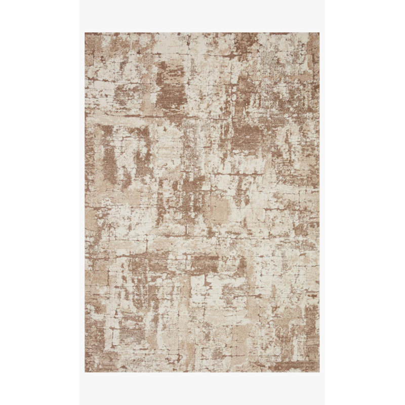 Tapis beige tissé à la machine Ballymena, Rectangle 2 pi 7 po x 4 pi