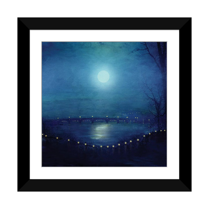 « i be your moon », reproduction de photo sur toile tendue, H 16 po x l 16 po x P 1 po, Papier d'art encadré noir, Blanc