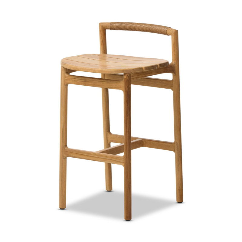 Baden Outdoor Teak Bar Stool, 23.81"